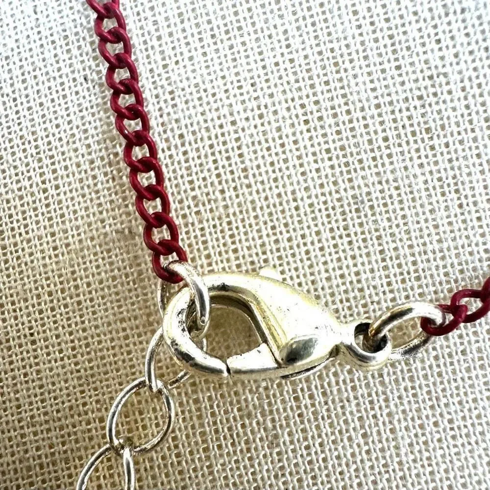 Paris Charm Necklace Red Chain